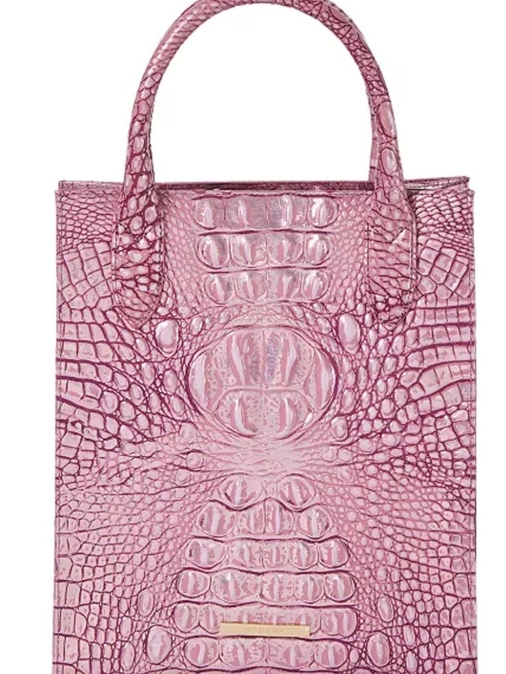 Brahmin Pink Croc-Embossed Purse Tote